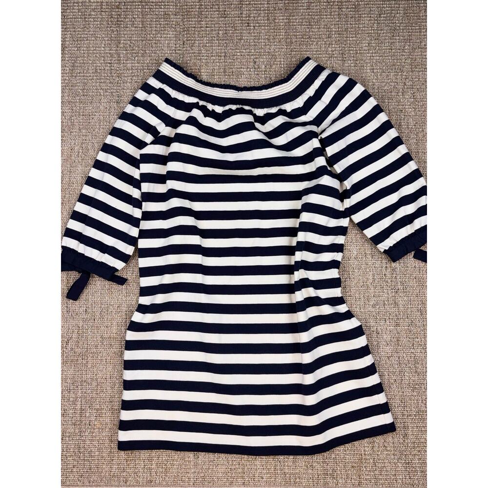 ⚓ J.Crew Off-the-Shoulder Striped Dress | Size S | Navy & White